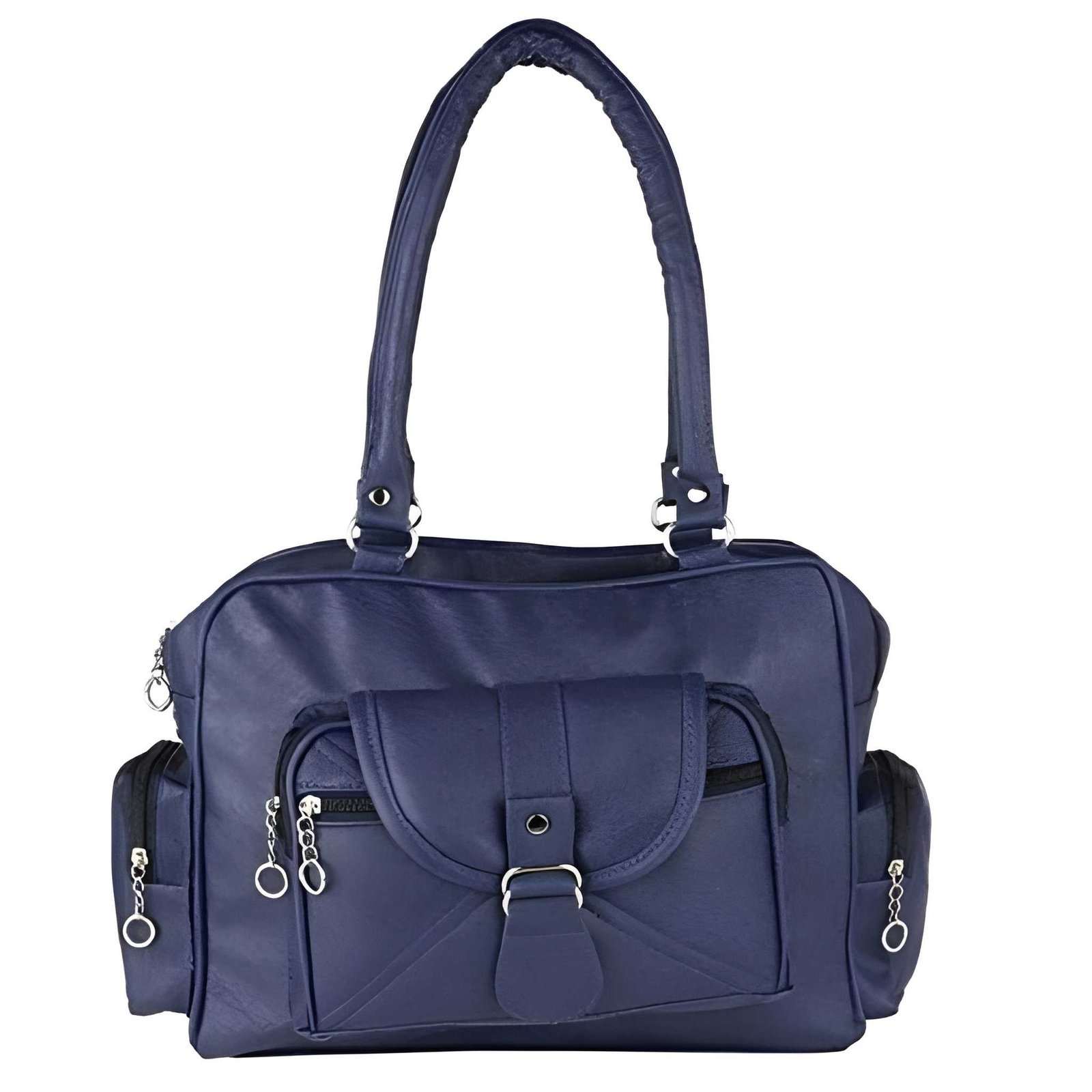 Women’s Blue Multi-Compartment Tote Handbag Women’s blue tote handbag with multiple pockets and zipper compartments