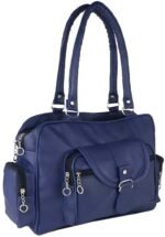 Women’s Blue Tote Handbag with Multiple Pockets - Image 2
