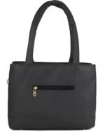 Women’s Black Tote Handbag with Floral Pattern, Adjustable Shoulder Strap - Image 2