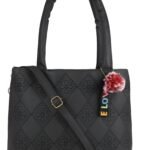 Women’s Black Floral Tote Handbag