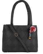 Women’s Black Floral Tote Handbag