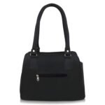 Women’s Black Handbag with Quilted Front Pocket - Image 2