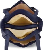 Women’s Navy Blue Tote Handbag with Long Shoulder Straps & Stylish Tassel - Image 2