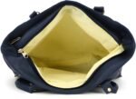 Women’s Navy Blue Tote Handbag with Quilted Front Design - Image 3
