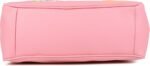 Women’s Pink Tote Handbag with Floral Embroidery, Multiple Pockets & Comfortable Handles - Image 4