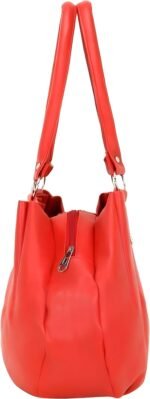 Women’s Red Tote Handbag with Spacious Interior & Secure Zipper Closure - Image 4