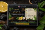 FLYSKY Activated Charcoal Scrub Soap 100g | Cold Process Handmade Soap with Vetiver & Lemon | Deep Cleansing & Exfoliating Bath Soap - Image 2